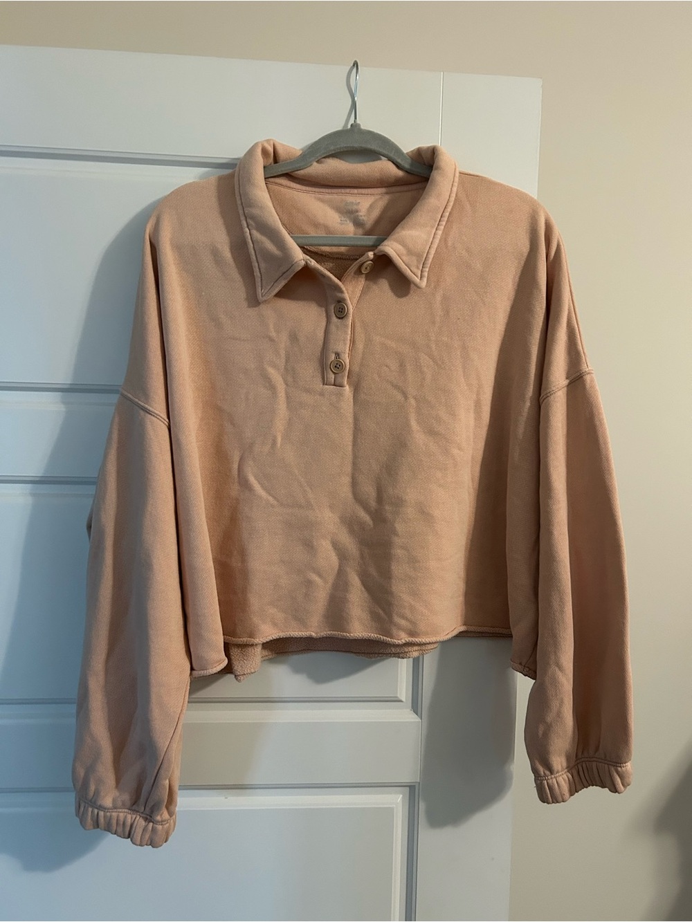 aerie Cropped Polo Sweatshirt